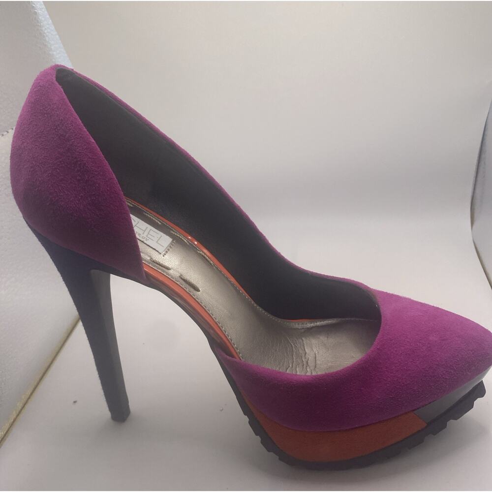 Rachel Roy Pink Suede Platform Barbie Core Stripper Pole Dancer High Heels Shoes - Picture 9 of 12